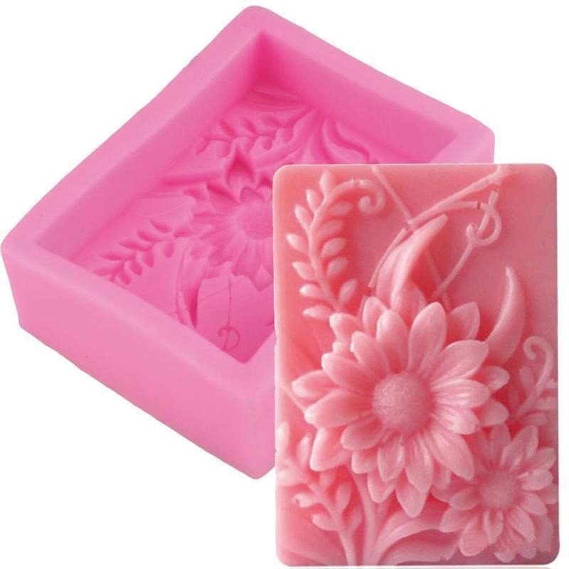 Soap Making Kit For Beginners - 1pc 3D Square Rose Flower Silicone